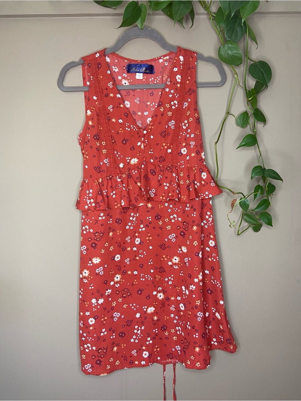 Blue Rain Floral Dress